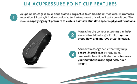 Sugar Control Li4 Acupressure Point Clip Wearable – Supporting Acupressure Relaxation, Stress Alleviation, Tension Relief And Headache Relief Hand Clip Migraine Pressure Point Clip